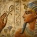 Ancient Egyptian relief showing an ankh symbol beside a hand