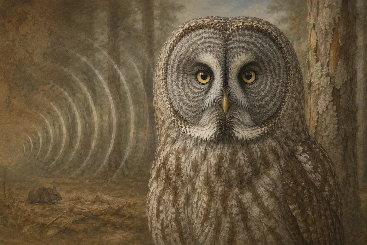 Living owl between Greek and Roman-inspired symbols of wisdom and learning
