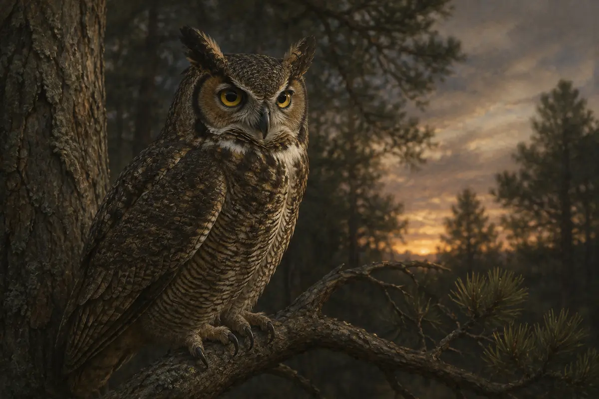 Editorial illustration of Athenian owl coin symbolism beside a living owl