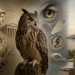 Owl linking ancient Greek wisdom symbolism with real biological traits and modern interpretation