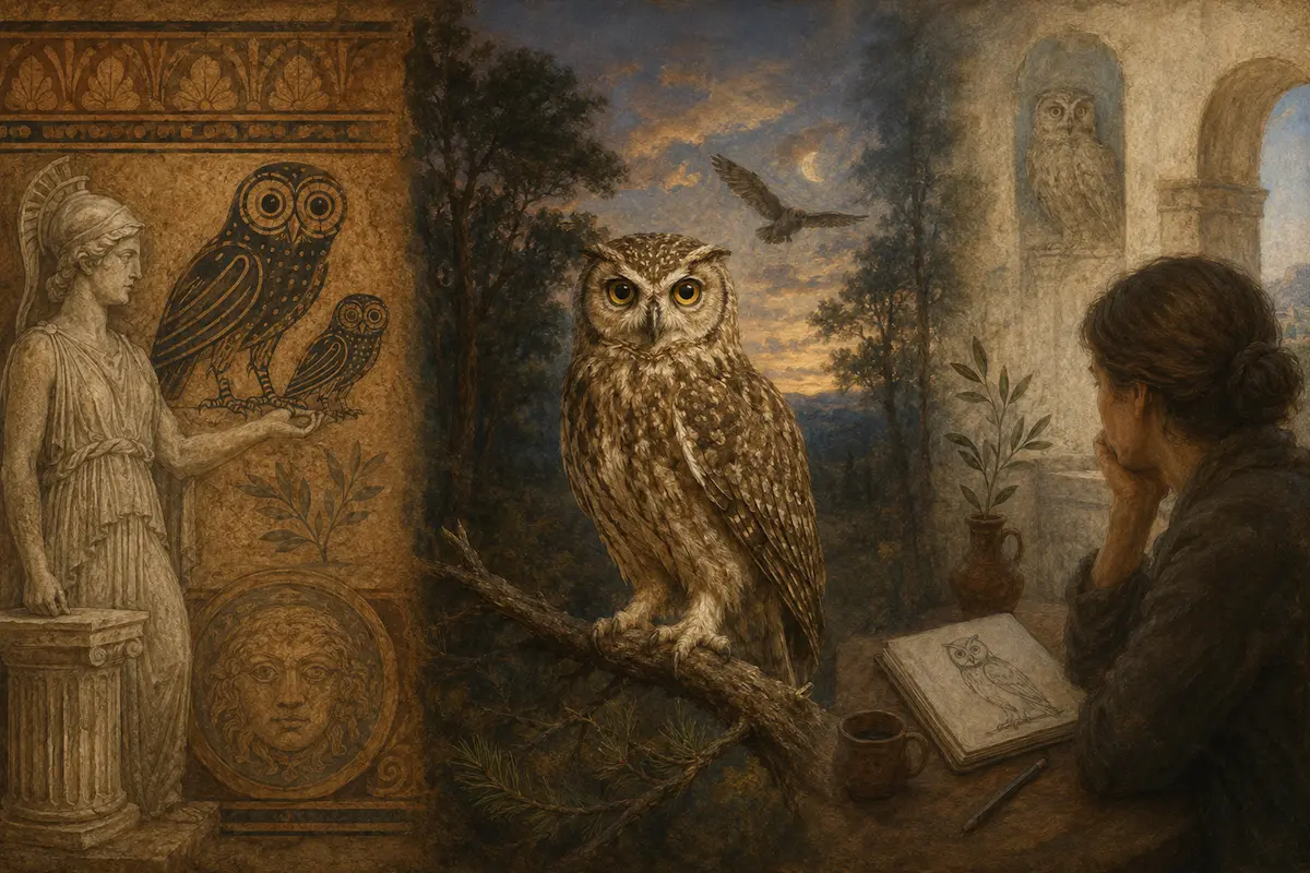 Owl centered between historical symbolism, natural biology, and modern personal interpretation