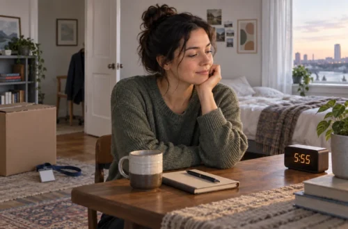 Person noticing 5:55 after a major life change